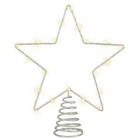 Lumineo LED Christbaumspitze Stern mit Timer 27cm Metall Silber