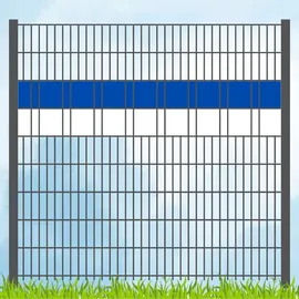 zaun|zu® Sichtschutzstreifen 200 x 5 cm Blau/Weiß Kunststoff