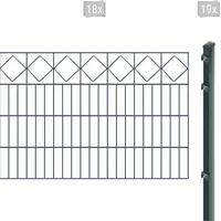 Arvotec Doppelstabmattenzaun "EXCLUSIVE 80 zum Einbetonieren "Karo" mit Zierleiste" Zaunelemente Zaunhöhe 80 cm, Zaunlänge 2 - 60 m Gr. H/L: 80cm x 36 m, Pfosten: 19 St., grau (anthrazit)