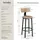 Tectake Barhocker Poole 54 x 101,5 x 54 cm Eiche Sonoma