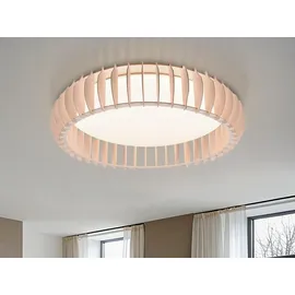 Trio Monte 1 LED Deckenleuchte 60 cm Holz Kunststoff weiß