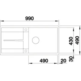 Blanco Metra XL 6 S-F weiß + Excenterbetätigung