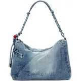 DESIGUAL Half Logo Leiria 2.0 Schultertasche Baumwolle/Synthetik Denim Raw