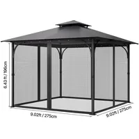 Vevor Moskitonetz für Pavillon 4 Stück 3,05 x 3,05 x 1,98 Schwarz