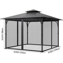 Vevor Moskitonetz für Pavillon 4 Stück 3,05 x 3,05 x 1,98 Schwarz
