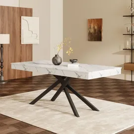 stilvora Küchentisch 180 x 76 x 80 cm weiß