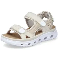 Rieker Damen Klassische Sandalen 64074, Frauen Sandalen,Freizeitschuhe,Sommerschuhe,offene Schuhe,Strandschuhe,beige (60),37 EU | Gr.: 37