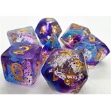 Dice4friends 70715 - Würfelset Confetti: Violet Sulfer (7)
