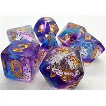 Dice4friends 70715 - Würfelset Confetti: Violet Sulfer (7)