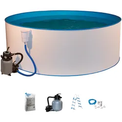 Rundpool KONIFERA "SANTORINI 2", weiß, H:120cm Ø:350cm, Schwimmbecken, in verschiedenen Größen