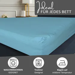 Spannbettlaken Jersey 100% Baumwolle 120-130x200 cm Petrol