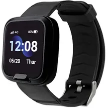 MiniFinder Smartwatch 47 mm Edelstahlgehäuse Schwarz Sportarmband Schwarz M