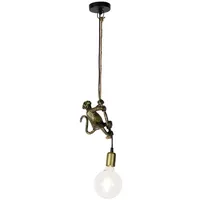 QAZQA Klassische Pendelleuchte Gold mit Seil - Animal Monkey