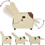 vidaXL Massagesessel 4104821 Stoff 86 x 100 x 86 cm Creme mit Fernbedienung