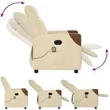 vidaXL Massagesessel 4104821 Stoff 86 x 100 x 86 cm Creme mit Fernbedienung