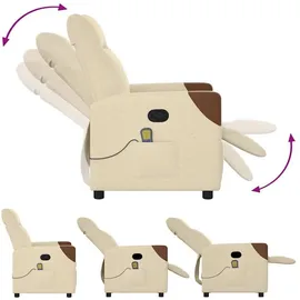 vidaXL Massagesessel 4104821 Stoff 86 x 100 x 86 cm Creme mit Fernbedienung