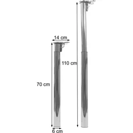 Mendler 4er-Set Tischbein HWC-H35 für Schreibtisch Tischfuß klappbar Drehmechanismus höhenverstellbar 70-110cm Edelstahl-Optik