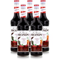 Monin Sirup Himbeer Tee 700ml - Cocktails Milchshakes Kaffeesirup (5er Pack)