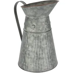 Dekovase I.GE.A. "Metall-Krug", braun, B:21cm H:23cm, Metall, Vasen, Graue Deko-Kanne mit Riffelung Schlaghammer-Optik Vase für Blumen