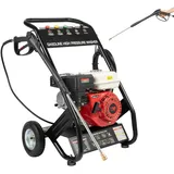 Benzin Hochdruckreiniger, Professioneller Hochdruck Reiniger mit Pistole Hochdruckschlauch, Hoher Arbeitsdruck 190 Bar, 7.5 PS 3400r/min Benzin Reinigungsmaschine für den Außenbereich