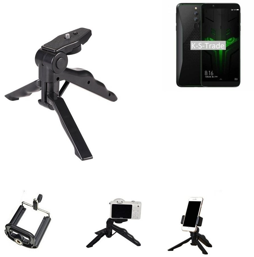 K-S-Trade für Xiaomi Black Shark Helo Smartphone-Halterung, (Stativ Tisch-Ständer Dreibein Handy-Stativ Ständer Mini-Stativ) schwarz
