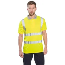 PORTWEST Warnschutz Kurzarm Polo Shirt, Größe: XXL, Farbe: Gelb,