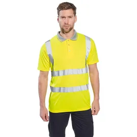 PORTWEST Warnschutz Kurzarm Polo Shirt, Größe: XXL, Farbe: Gelb,