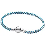 Pandora 593816C01 Damen-Silberarmband Veneziakette Türkis, 17 cm
