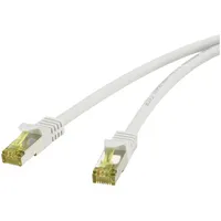 Renkforce RF-4149876 RJ45 Patchkabel CAT 6a (Rohkabel CAT 7) S/FTP 15.00 m Grau mit Rastnasenschutz, Flammwidrig 1 St.