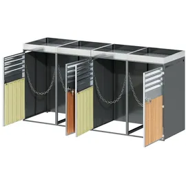 stilvora Mülltonnenbox mit integriertem Pflanzbereich 4 m grau