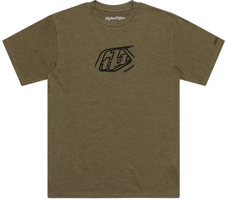 Troy Lee Designs Badge T Shirt Oliv Meliert - 2XL