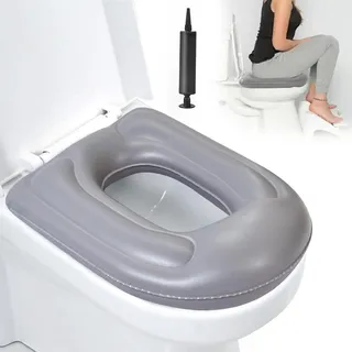 Aufblasbares Toilettensitzkissen, WC Sitzbezüge mit Saugnapf, Höhenverstellbarer WC-sitzbezug, Wasserdicht Toilettensitzbezug, Toilettenaufsatz für Erwachsene Behinderte Senioren