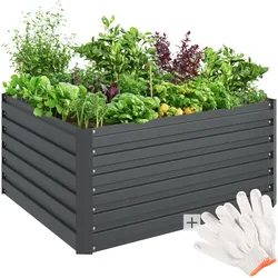 tectake® Hochbeet, aus verzinktem Stahl, stabil, sicher, witterungsbeständig, 120 x 100 x 56 cm