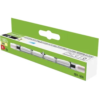 EMOS ZE0203 Lineare Halogenlampe J118, 140W, Warmweiß 3000 K, Helligkeit 2680 lm, Lebensdauer 4000h, 230 V, 140 W, Glas, Transparent, CRI 99,