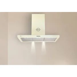 Gurari GCH E 911 Cr Gas Elektro Standherd 90 cm +GCH F 461 BG 9 Dunstabzugshaube 90 cm - Creme