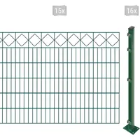 Arvotec Doppelstabmattenzaun »EASY 120 zum Aufschrauben "Karo" mit Zierleiste«, Zaunhöhe 120 cm, Zaunlänge 2 - 60 m 92141507-0 dunkelgrün H/L: 120 cm x 30 m