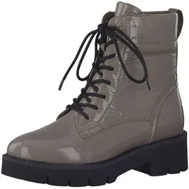 TAMARIS COMFORT Damen Stiefeletten zum Schnüren aus Leder Plateau Comfort Fit, Braun (Taupe - 38 EU