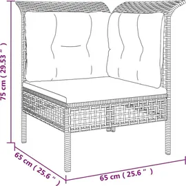 vidaXL Garten-Lounge-Set 6-tlg. grau