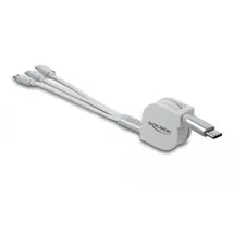 DeLock USB Type-C 3 in 1 Aufrollladekabe USB Ladegerät Weiß