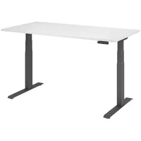 Bümö Schreibtisch elektrisch 160x80 cm Weiß / Graphit