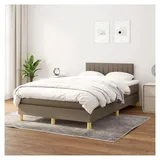 Lattenrost mit Matratze, Taupe, 120 x 200 cm, Stoff, Plattformbett, mit Lattenhalter, einfache Montage für Schlafzimmer, Erwachsene