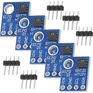 AZDelivery 5 x GY-21 HTU21 Feuchtigkeit und Temperatur Sensor kompatibel mit Arduino und Raspberry Pi inklusive E-Book!