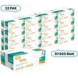 Falthandtücher 23x31cm, 2-lg, 32 Pak, 97.920 Blatt gesamt, 3.060 Blatt/ Pak, Recyclingpapier, C-Falz, CIL- les Tissue, Series G