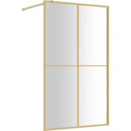 vidaXL Duschwand für Begehbare Dusche ESG Klarglas Golden 118x195cm