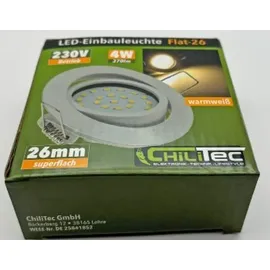ChiliTec LED-Einbauleuchte "Flat-26" warmweiß - weiß
