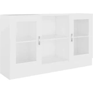 vidaXL Vitrinenschrank Sideboard Kommode Anrichte Vitrine Schrank Beistellschrank Mehrzweckschrank Standschrank Weiß 120x30,5x70cm Holzwerkstoff