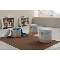 Egoitaliano "Tonder, Designhocker als Blickfang mit tollen Details, B/T 50/50cm", inkl. praktischem Stauraum als funktionale Stauraummöglichkeit blau