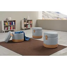 Egoitaliano "Tonder, Designhocker als Blickfang mit tollen Details, B/T 50/50cm", inkl. praktischem Stauraum als funktionale Stauraummöglichkeit blau