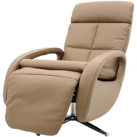 MCW Relaxsessel MCW-L11 Leder 70 x 109 x 147 cm taupe drehbar