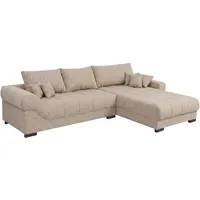 Ecksofa - beige - Boxspringfederung - Webstoff